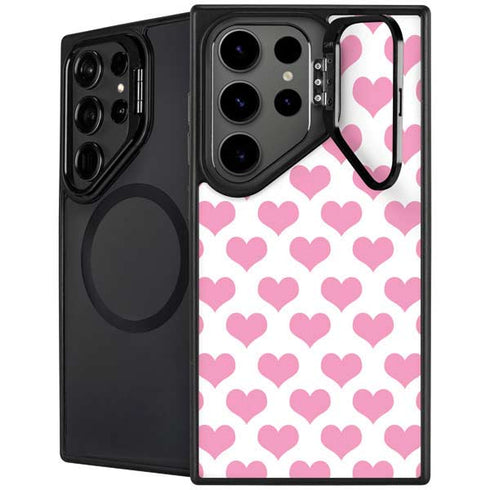 Plush Pink Hearts Galaxy S25 Ultra Kickstand Case